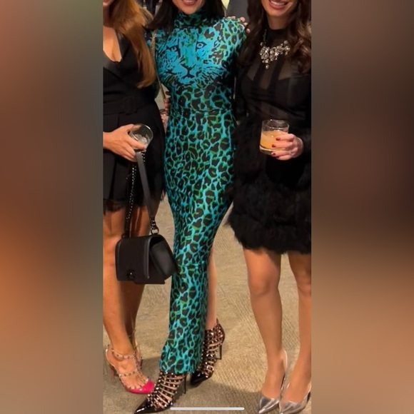 Alex Perry Green Leopard Dress size 0 - Picture 3 of 6